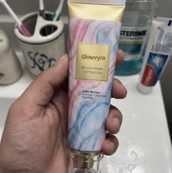 Real Customer Using Glimint Toothpaste